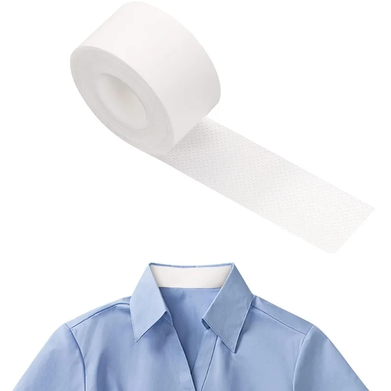 2.5cm Disposable Collar Sweat Pads - Self-Adhesive Shirt Collar Protectors for Comfort and Protection Against Sweat ( 1 Roll )