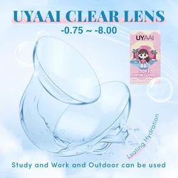 UYAAI -0.75~-9.00 Clear Myopia Lenses High Quality Transparent Contact Lenses with Degree Natural Prescription Eye Contacts