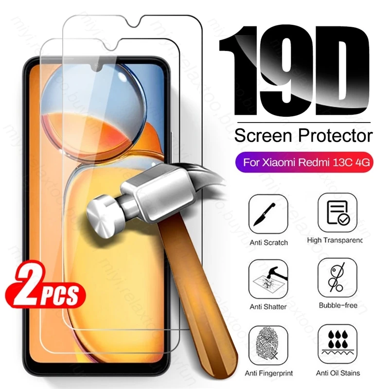 

2Pcs 9H Premium Tempered Glass for Xiaomi Redmi13C Redmi 13C 4G 5G Screen Protector Cover Film On Redmy Readmi 13C 13 C C13 4G