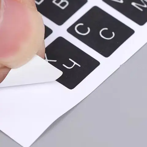 1Pc Ukraine Language Keyboard Sticker Black/Clear Background White Blue Red Black Letters Sticker For Universal PC Laptop