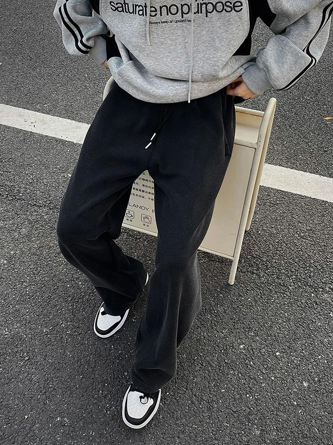 

Мужские спортивные брюки Waed Bla прямого кроя: свободные, комфортные, в американском ретро-стиле, повседневные, из полиэстера, с идеальной посадкой