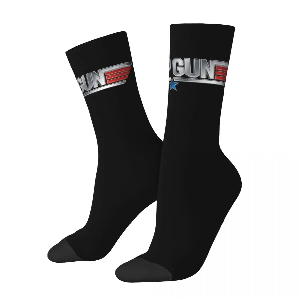 Fashion Male Men Socks Hip Hop Top Gun Stars & Stripes Movie Logo Sock Polyester Sport Women Socks Spring Summer Autumn Winter
