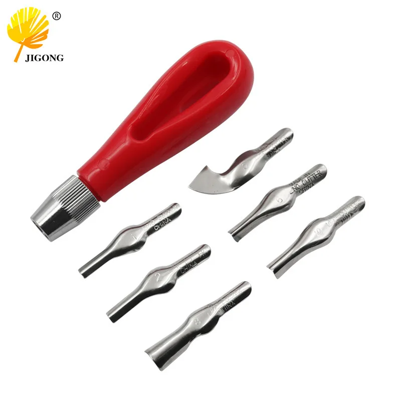 Six-knife head printmaking engraving knife set, creative production tools, professional art tools, wood engraving knife combinat