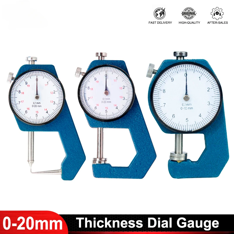 

0-10/0-20mm Dial Thickness Gauge Thickness Meter Tester for Tailor Leather Paper Width Measuring Instrument Tools