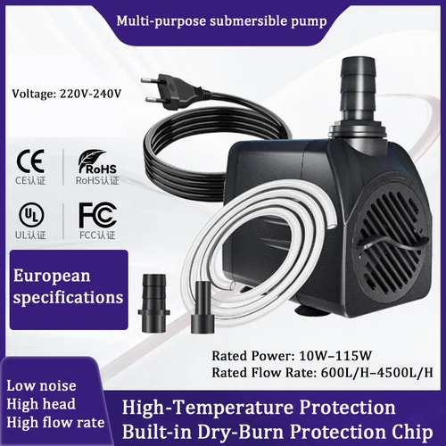 Bomba sumergible multifuncional silenciosa para acuario, fuente Solar de alto flujo para paisaje, bomba de agua para estanque de peces, bomba de circulación de agua