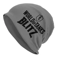 World Of Tanks Blitz Logo Warm Knitted Cap Hip Hop Bonnet Hat Autumn Winter Outdoor Beanies Hats for Men Women Adult
