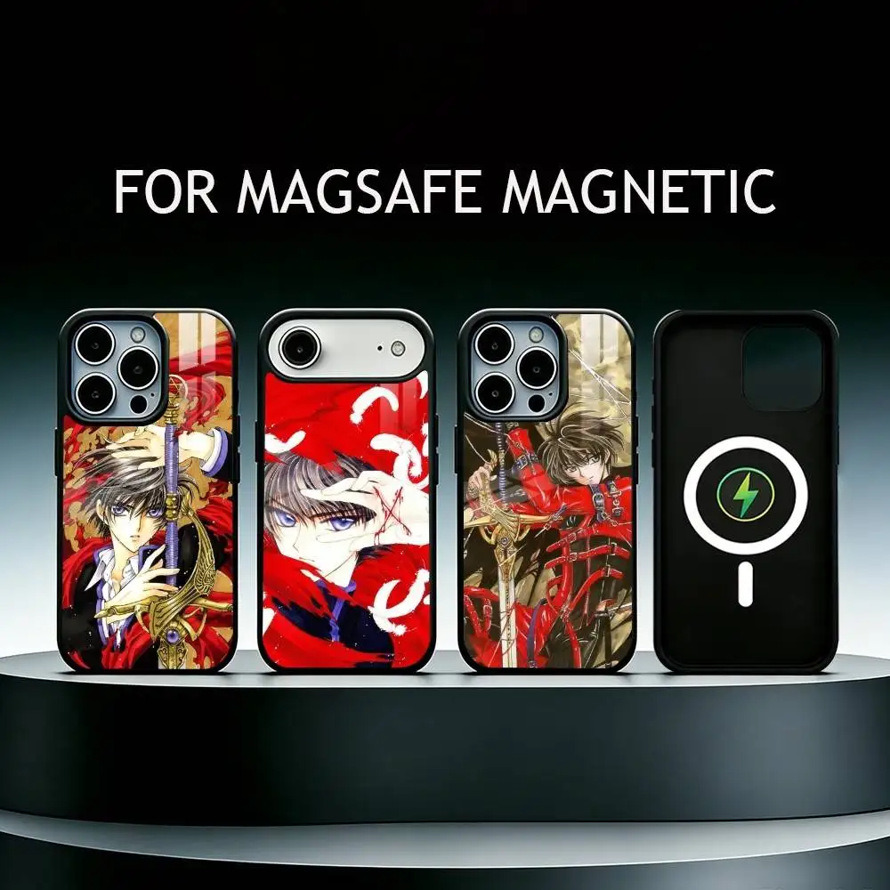 Funda para Teléfono Anime X1999 Kamui Shirou para iPhone 17, 16, 15, 14, 13, 12, 11 Plus, Pro, Compatible con Carga Inalámbrica Magnética