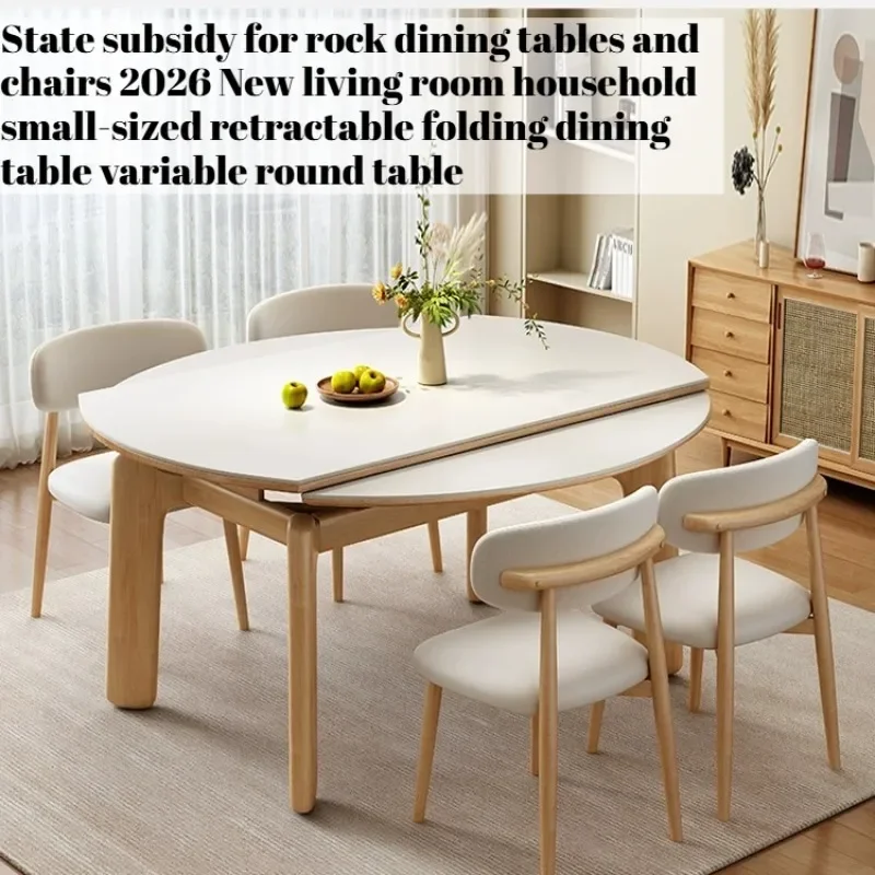 Modern Extendable Dining Table Round Kitchen Farmhouse Center Dining Table Chairs Wood Muebles De Cocina Luxury Furniture