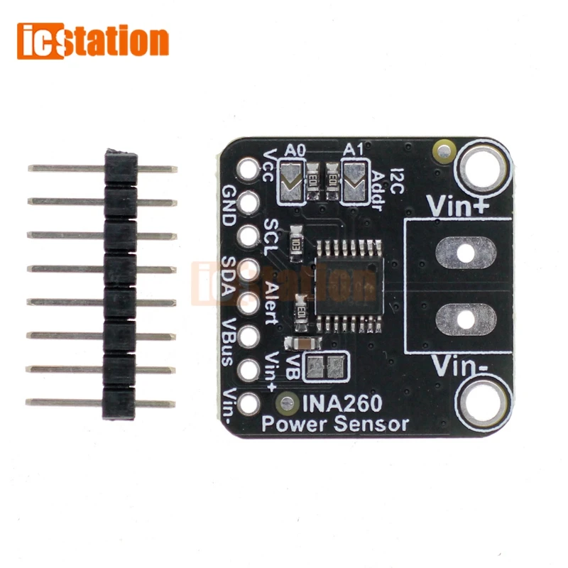 

Модуль датчика обнаружения INA260, высокоточный модуль датчика высокого/низкого напряжения, портативный модуль датчика мощности постоянного тока 3,3 В-5 В