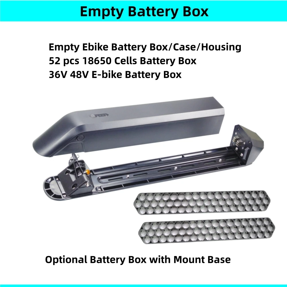 52 pcs 18650 cells Ebike Battery Box 36v 48v 52v Reention Kirin Side Open Release E-Bike Battery Case DK-5-B with Cells Holder