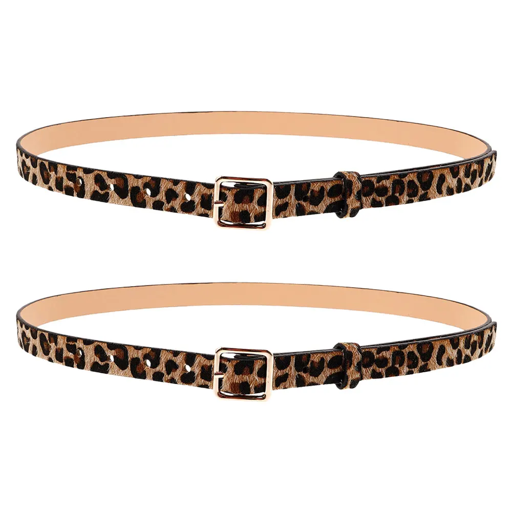 

2 pcs Leopard Belts Women Fake Adjustable Waistband Animal Design Fashion Accessories Leopard Belts Stylish