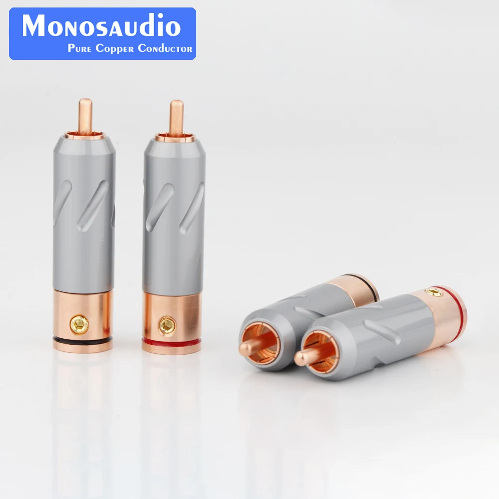 Monosaudio RCA-Stecker aus reinem Kupfer, vergoldet/rhodiniert, RCA-Stecker, Lautsprecherklemme für Audio-Lautsprecher-Signalkabel – Detail 10