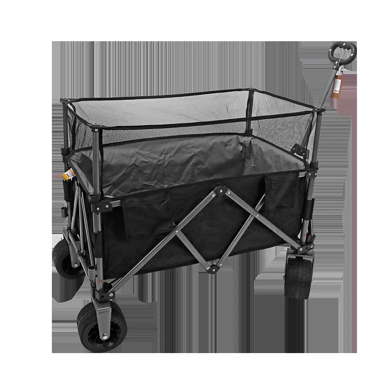 Tragbarer, faltbarer Metall-Aufbewahrungswagen mit Rand für Outdoor-Training für Fußball, Basketball, Volleyball, Ausrüstung, Ständer, Reifen