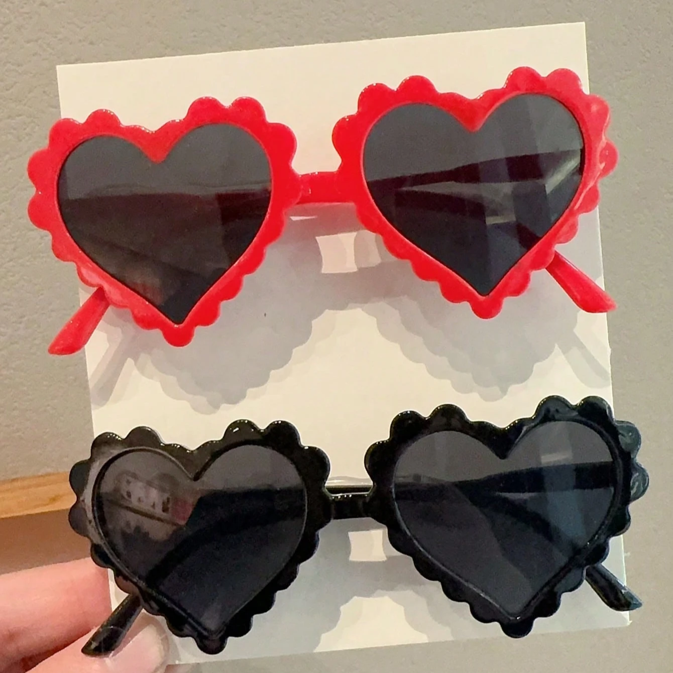 2PcsCute Fashion Colors Heart Fashion Glasses Protection Eyewear Great Gift For Valentine's Day Card Only Show,Don't Shipping