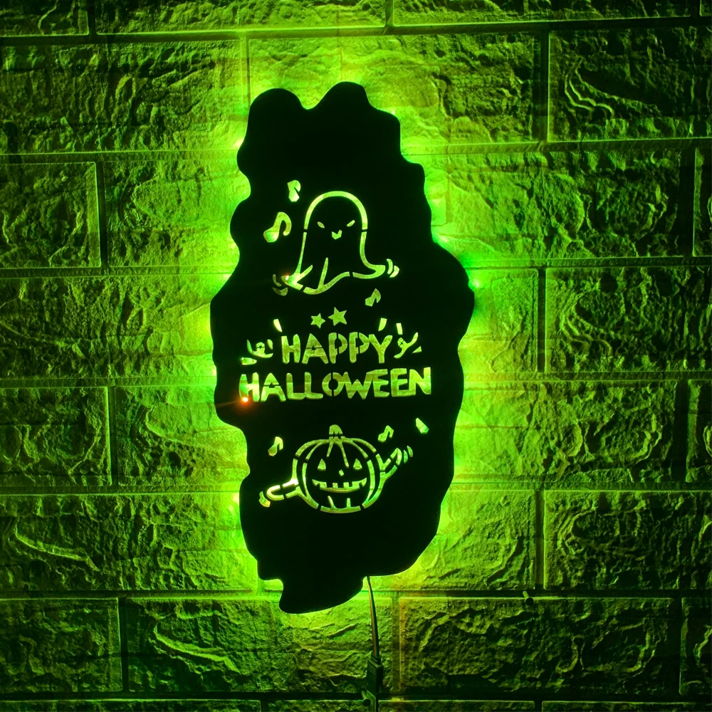 

ZK50 Halloween Decoration Cool LED Wall Lamp Remote Control Color Changing Bedside Lamp Ambience Marker Lamp USB Plug-in Model