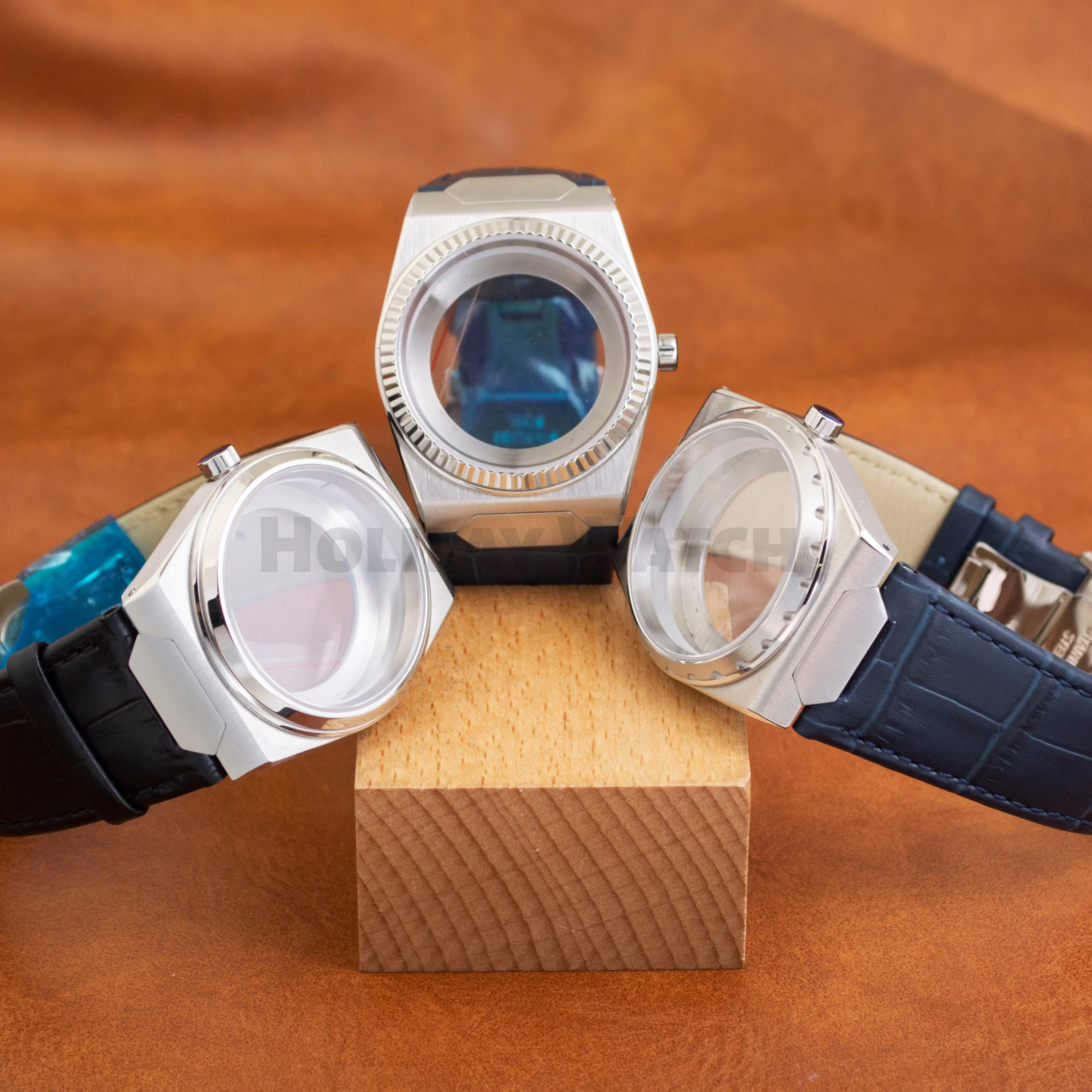 

NH35 Case 37mm Watch Case Sapphire Glass VC222 Watch Case Stainless Steel fit NH35 NH36 Movement 25.6mm Genuine Leather Strap