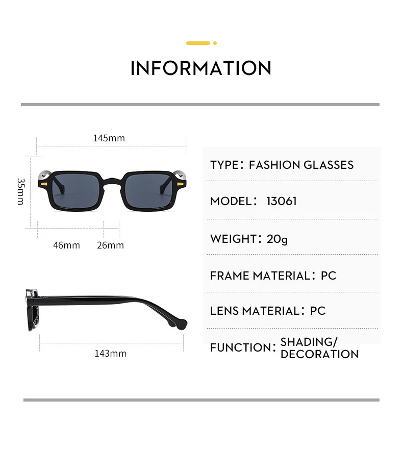 8 Teile/satz Luxuriöse Rechteck Sonnenbrille Frauen Oval Vintage Quadrat Sonnenbrille Männer Shades Weibliche Brillen Anti-glare Gläser – Detail 6