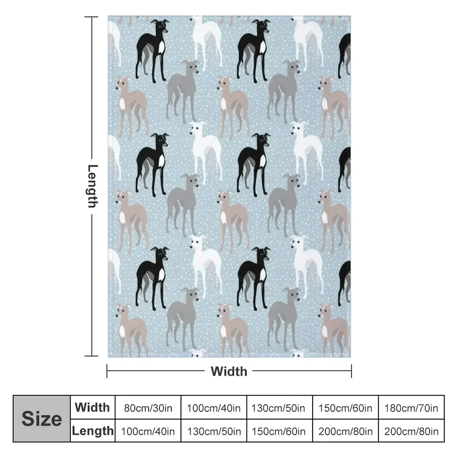 Italian Greyhounds Mid-Century Modern Pattern Throw Blanket couch cozy soft plush fuzzy picnic outdoor blanket