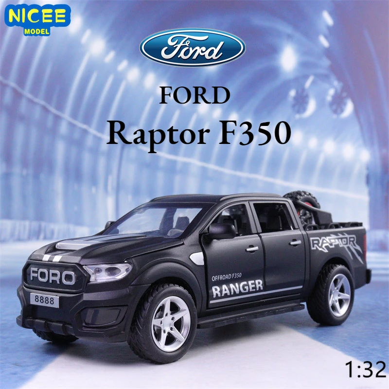 1:32 Ford Raptor F350 Pickup Alloy Car Model Carry Tires Off-Road Vehicle Diecast Toy Vehicles Car Kids Toy Gifts E152