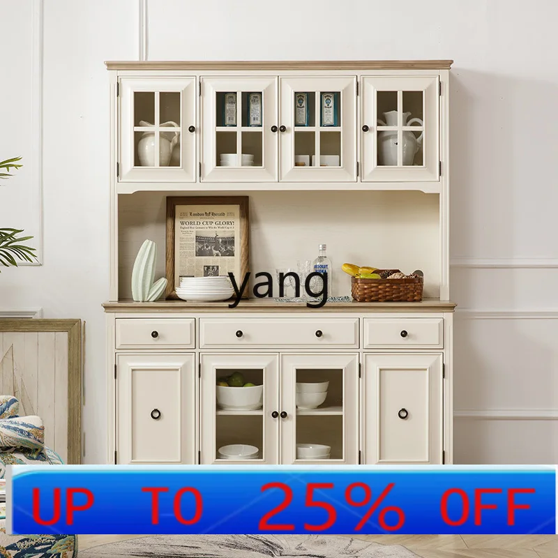 

LMM pure solid wood wine cabinet simple light luxury tea cabinet cupboard multi-functional storage double layer
