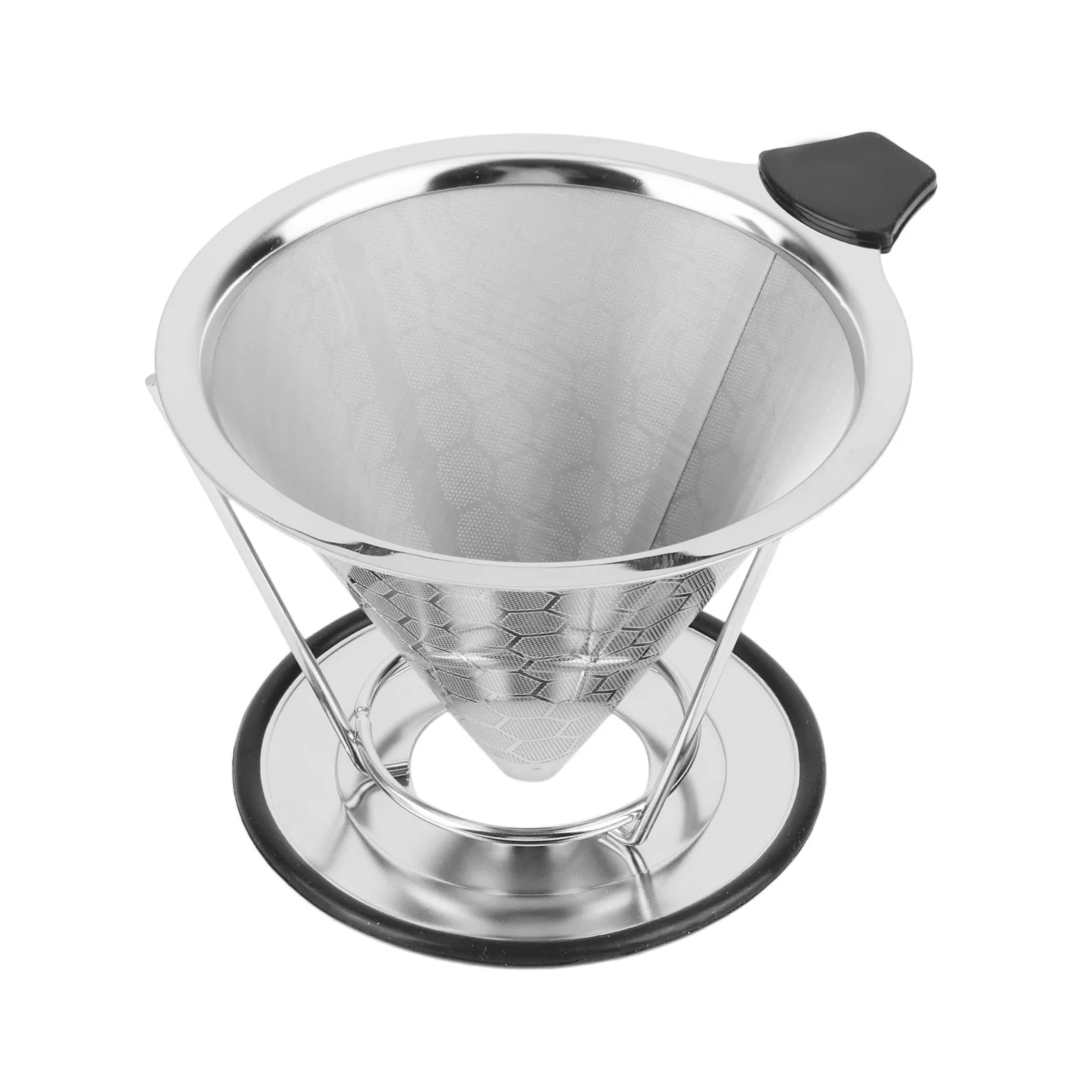 Double Layer Split Stainless Steel Manual Coffee Funnel Filter Drip Coffee Pot Paper Free Filter Screen