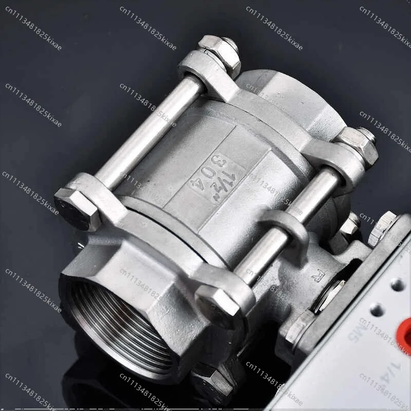 For 304/316 Stainless Steel Pneumatic Threaded Ball Valve Q611F-16P Three-piece High Temperature Resistant Steam Valve Switch 15