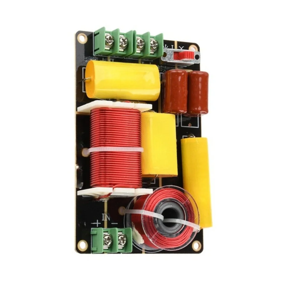 250W 2-Way Crossover Board Designed for Speaker Upgrade Projects Featuring 12dB/oct and 18dB/oct Filtering Stages