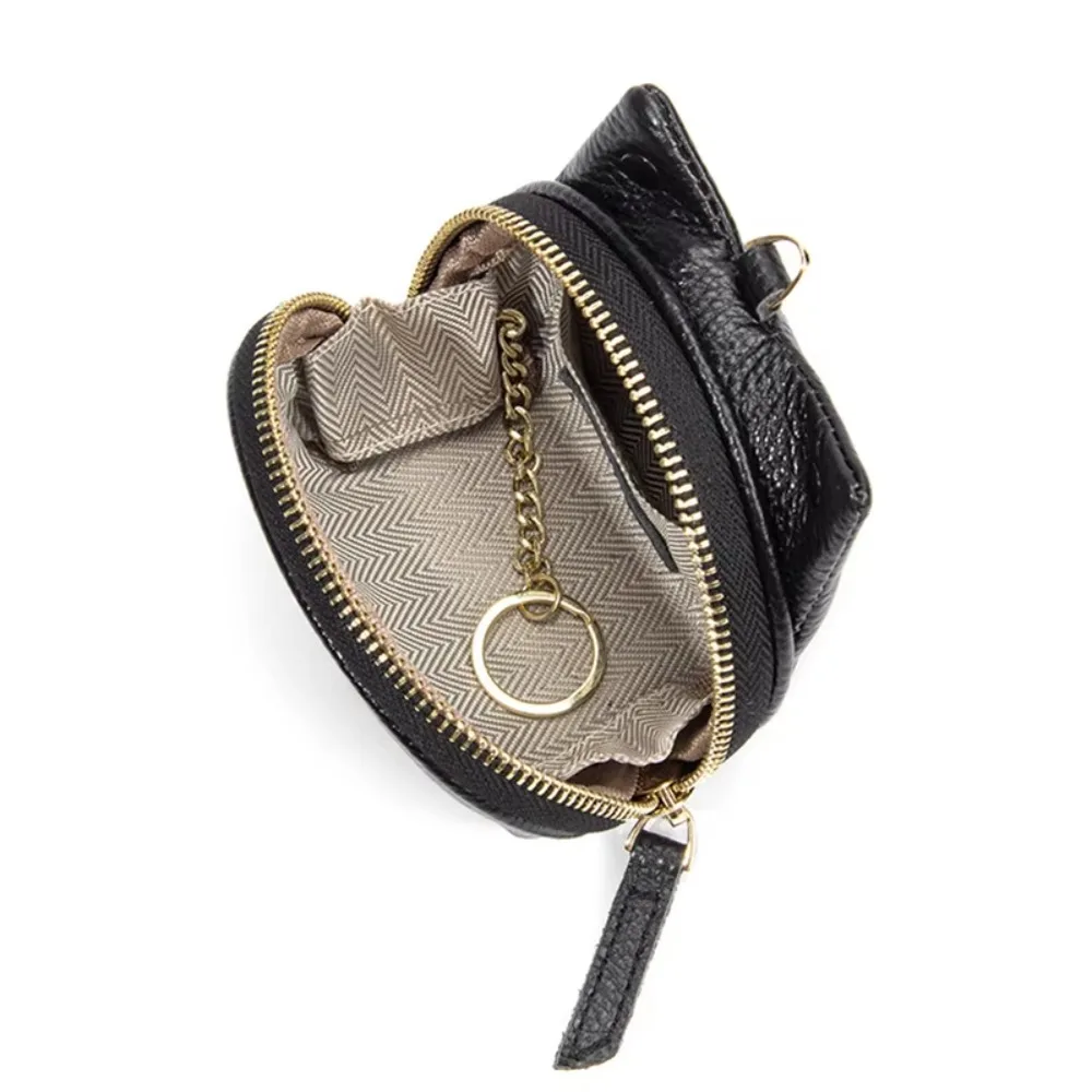 Portamonete in vera pelle con cerniera di lusso Portamonete per contanti Borsa per carte Borsa per il cambio Portachiavi con pochette Portamonete carino da donna