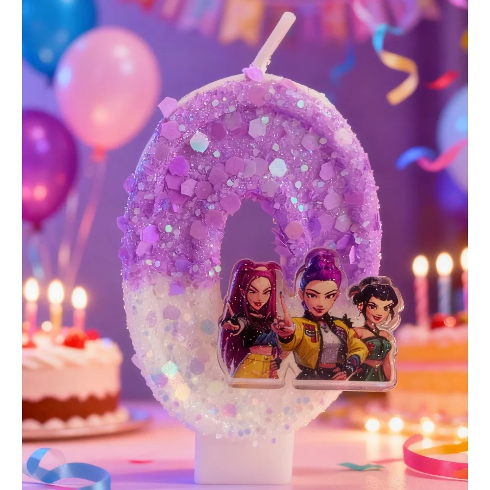 Kpop Demon Hunter vela número fiesta de cumpleaños para niños decoración de pastel de cumpleaños suministros de regalos para fiesta de Baby Shower