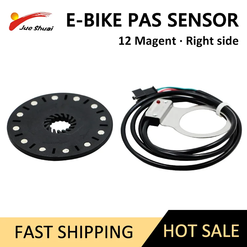 E-bike Pedal 12 Magnets Electric Bicycle PAS System Assistant Sensor Speed Sensor Black Color Easy to Install Right Side