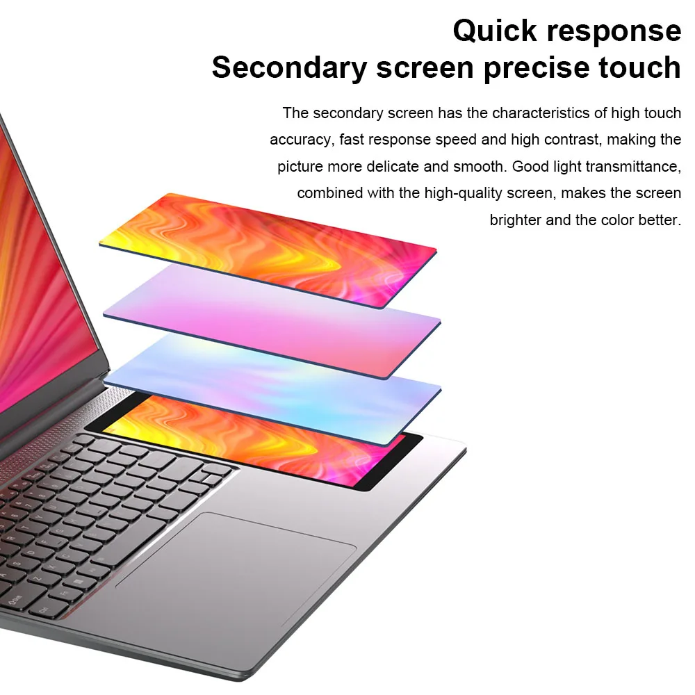 New Dual Screen Laptop 15.6 Inch IPS+7'' Touch Business Computer  Gen Intel N100 Max 32G DDR4 M.2 2T SSD Slim Office Notebook