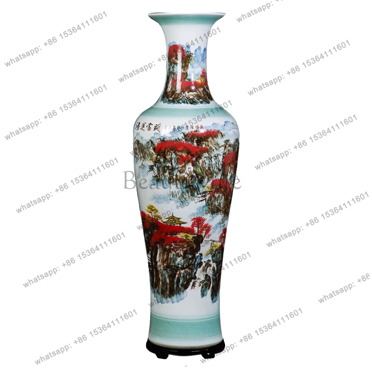 Jingdezhen ceramic good luck landing large vase home decoration