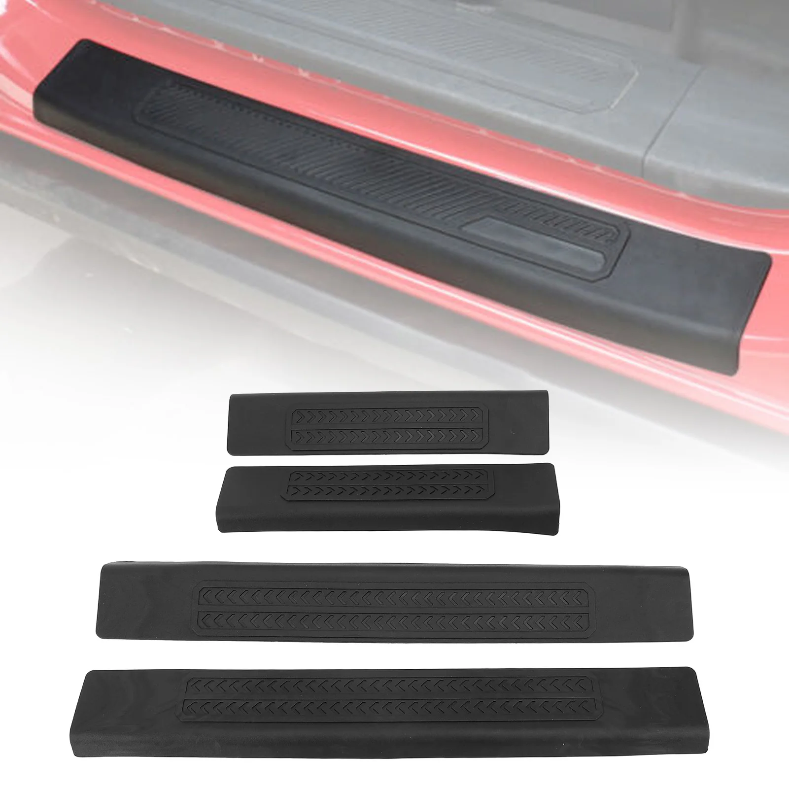 

Car Door Threshold Protector Scratch Door Sill Protector Anti Slip Strong Adhesion TPE for 2021-2024 4 Doors