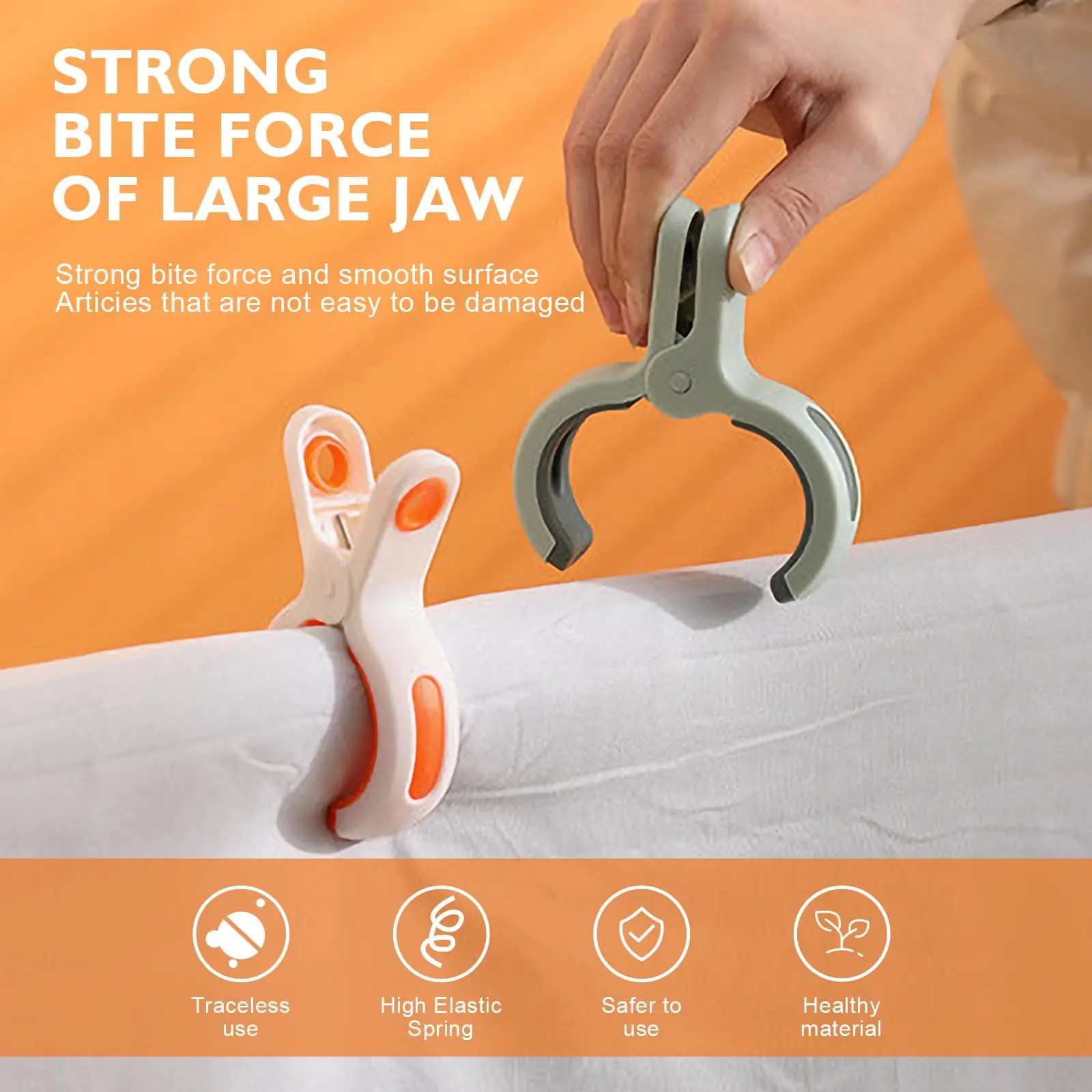 12 Pack Beach Towel Clips Reusable Large Windproof Clothes Pegs Plastic Strong Clothespins Laundry Tong for Blankets Coats Towel