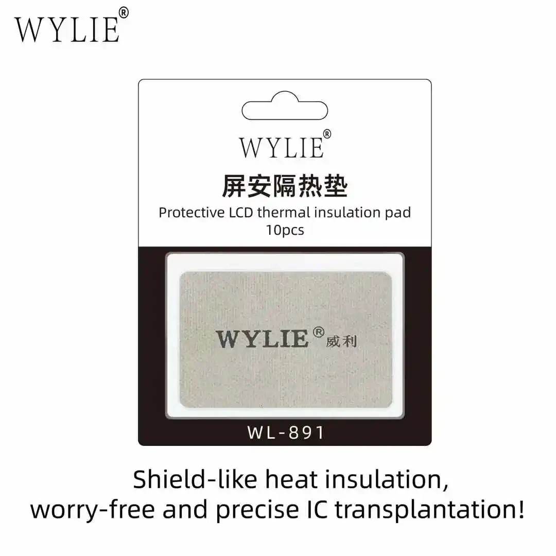 WYLIE WL-891 10 قطعة شاشة LCD منصات العزل الحراري رقيقة جدا 0.3 مللي متر حصيرة مقاومة للحرارة لإصلاح الهاتف قابلة لإعادة الاستخدام