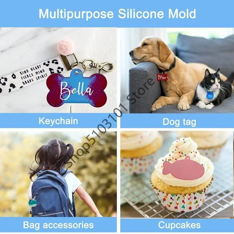 

X6HE силиконовая форма для литья смолы, домашнее животное для ключевого бренда, брелок для ключей, кулон, форма для ювелирных
