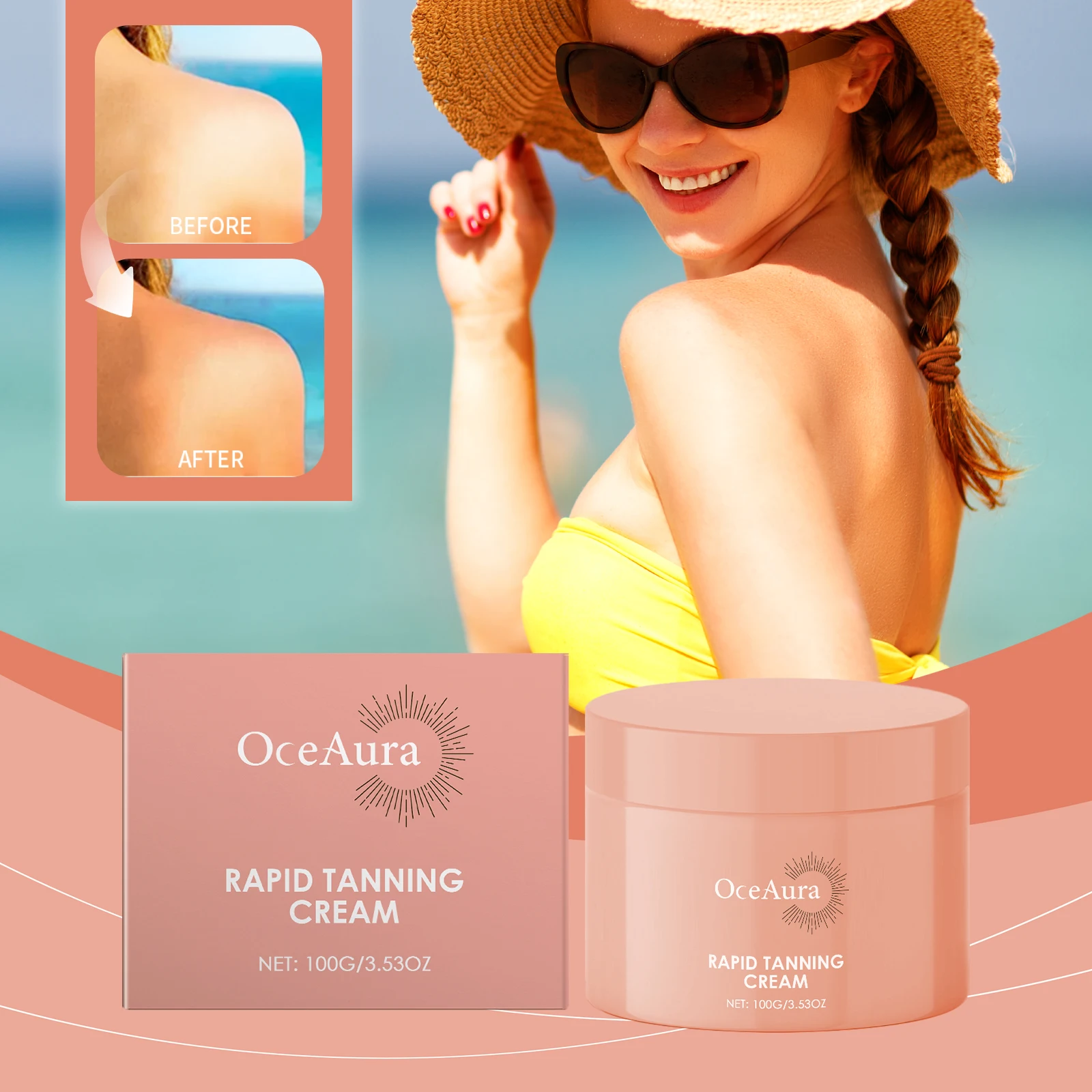 

OceAura Moisturizing Dark Cream Deep Moisturizing Skin for Bronze Skin Sun-Free Dark Cream