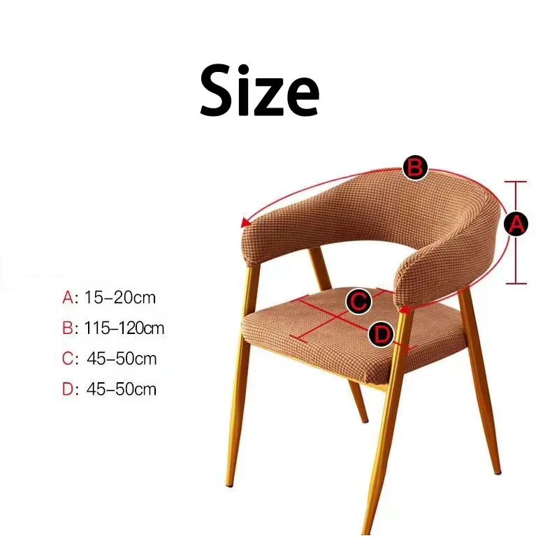 Curved Chair Cover Solid Color  Hollow Back Arc Armchair Covers Cafes Dining Chair Protective Covers Dining Room Kitchen Office