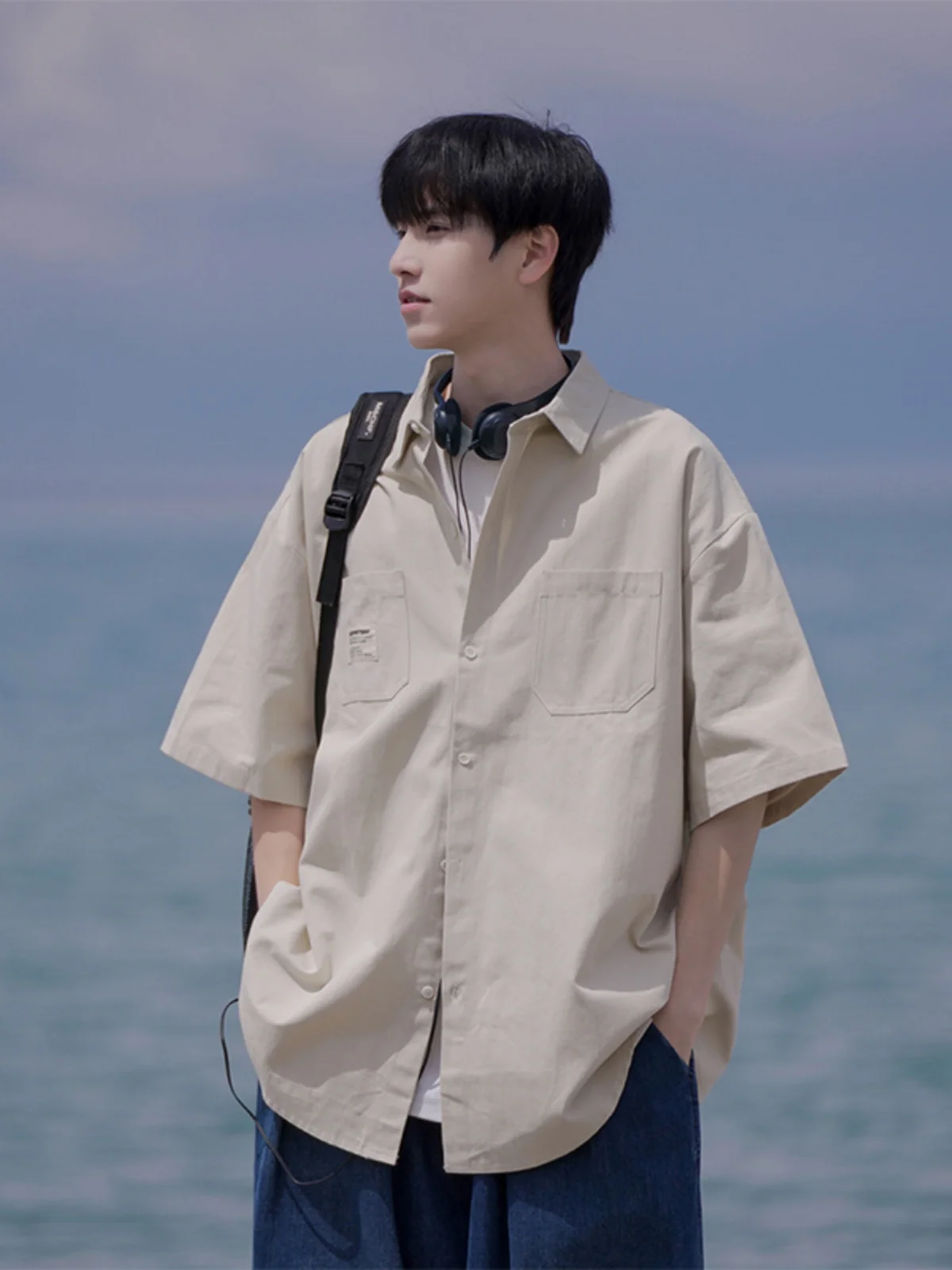 

Летняя тонкая ort Sve, мужская спецодежда irt в стиле барокко, модная брендовая одежда Haome, молодежная повседневная свободная посадка, декоративная строчка