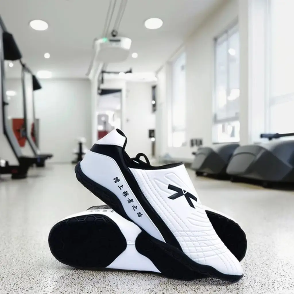 الكبار الرجال فنون الدفاع عن النفس الكونغ فو أحذية الملاكمة الأطفال يمكن ارتداؤها التايكوندو أحذية رياضية سميكة القاع لينة أسفل تنفس #4