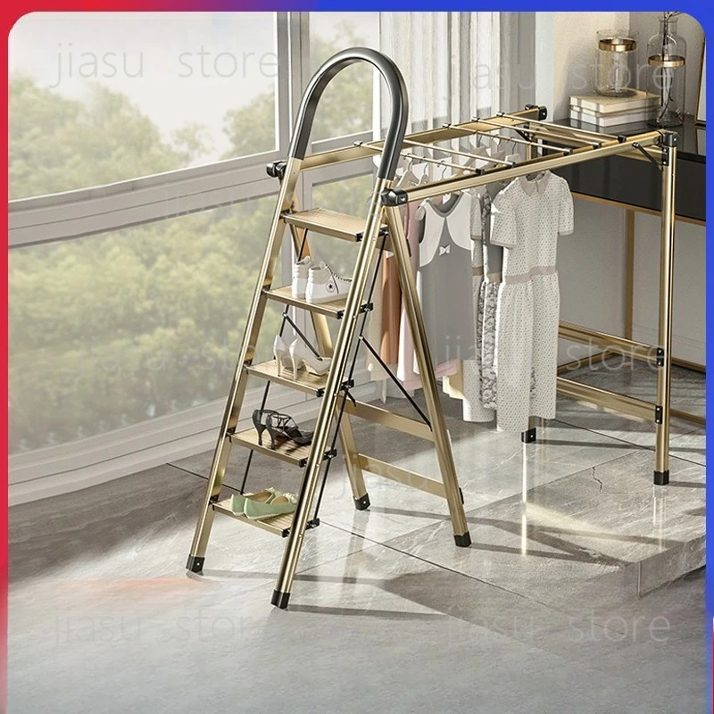 

2-in-1 Aluminum Folding A-Frame Ladder, Clothes Drying Rack Combo for Home