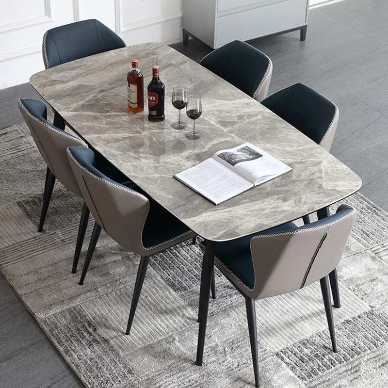 # Latest Italian Elegant Luxury Home Laminate Glossy Sintered Stone Dining Table