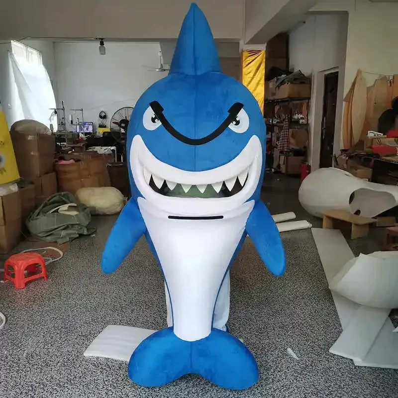 Kostium Maskotki Niebieskiego Rekina Cosplay Delfina Strój Kreskówkowy Karnawałowy Kostium Przebranie na Halloween Karnawał Cosplay
