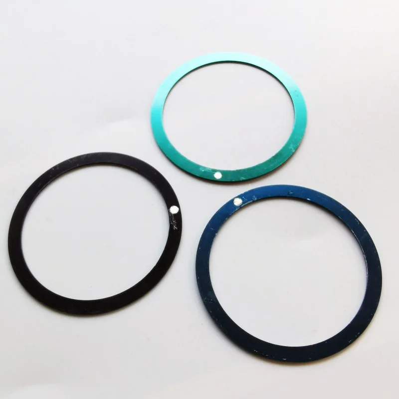 Watch Parts 38mm SKX6105 Black Blue Green Luminous Beads Flat Aluminum Bezel Insert Fit For SKX Turtle 6105 NH35 NH36 Movement