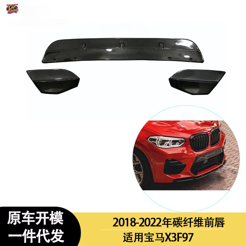 Suitable for BMW X3 F97 between 2018-2022, carbon fiber front lip, front spoiler, front diffuser, front chin