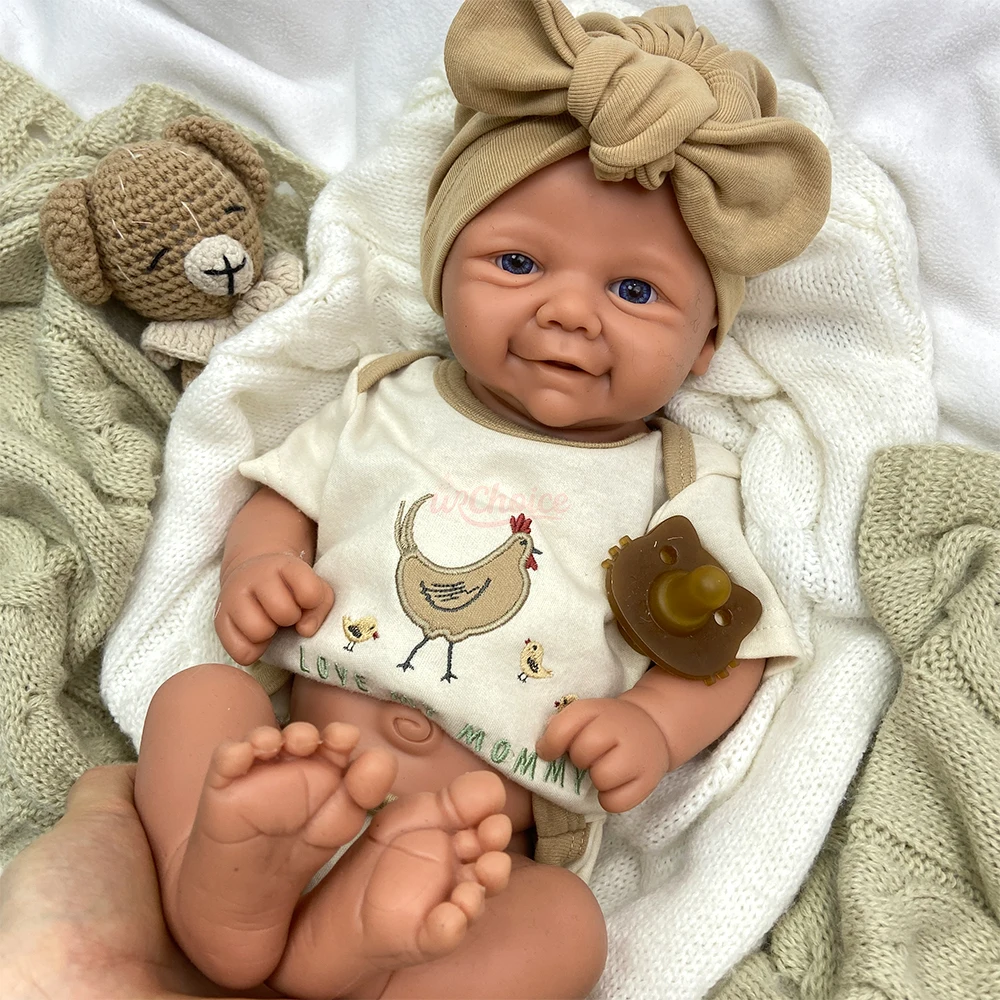 17 pulgadas cuerpo completo de silicona renacido bebé niña y niño Vivienne hecho a mano de alta calidad muñeca renacimiento realista para la colección de artista