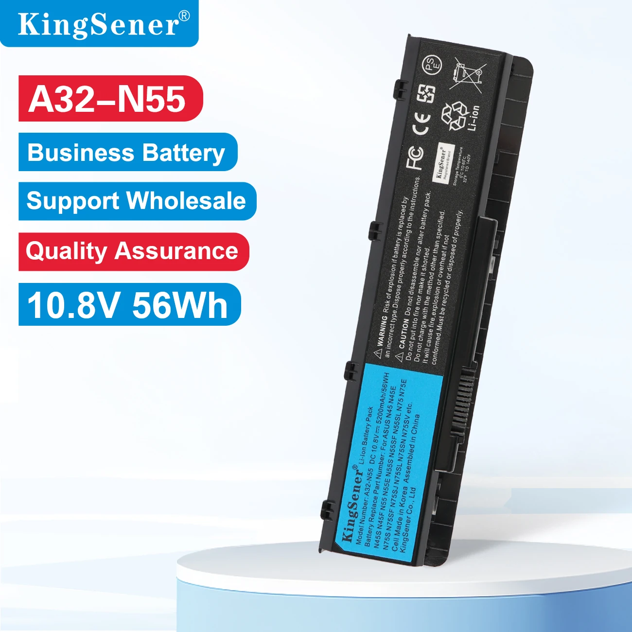 KingSener Laptop Battery A32-N55 For ASUS  N45 N45SF N55E N75S N45E N45SJ N55S N75SF N45F N45SL N55SF N75SJ