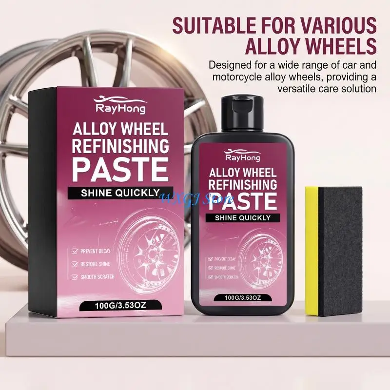 37JE Ungraded Long-Lasting Tire Dressing Wheel Refinishing Gel Restoration Polishing Cream Restores with Sponge for Car Truck