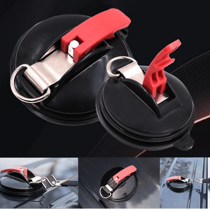 1set Car RV Suction Cup Hook Vacuum Suction Cup Anchor With Fixed Hook Multifunction Camping Rope Fixed Tool RV Accessories