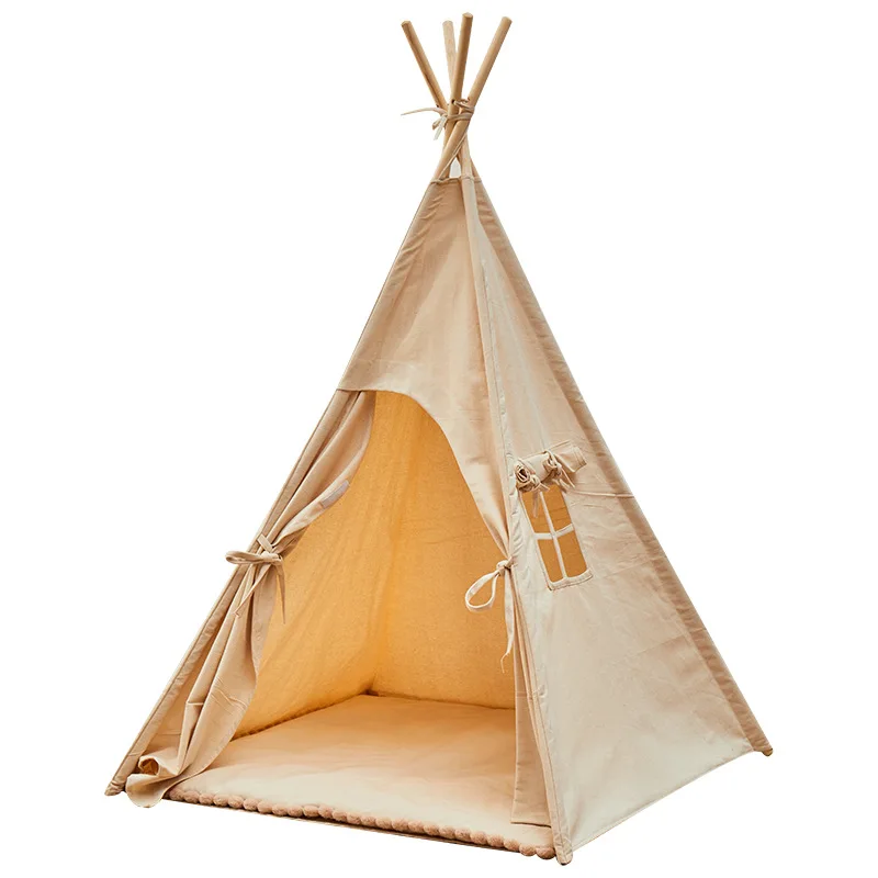 Tente de jeu indienne en toile pour enfants, tipi portable, grande maison de jeu, wigwam, décoration de chambre d'enfant